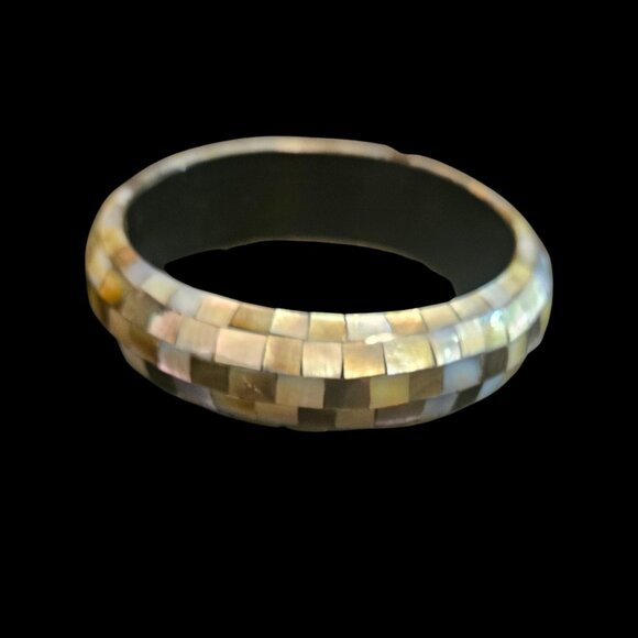 Premier Designs Mother of Pearl Mosaic Inlay Bangle Bracelet – - Picture 4 of 4